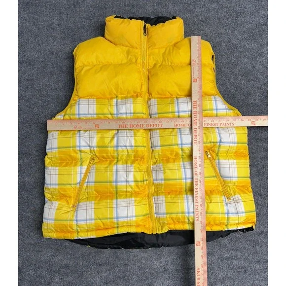 VTG Y2K Jordan Craig Yellow Plaid Reversible Puffer Vest Hooded Size 3XL NEW - Picture 12 of 13